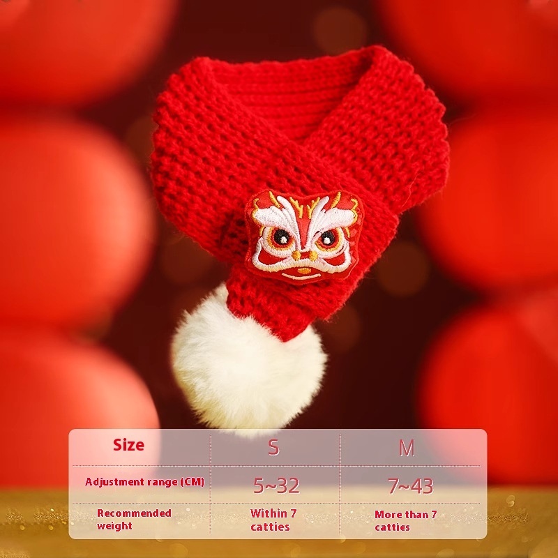 Pet Cat New Year Scarf Collar - Image 4