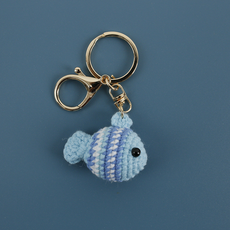 Creative Hand Crocheted Clownfish Keychain - Image 2