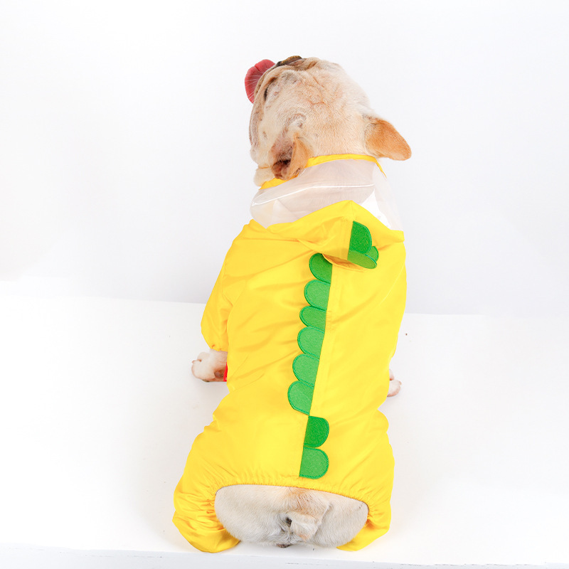 Waterproof Yellow Dinosaur Raincoat Suit