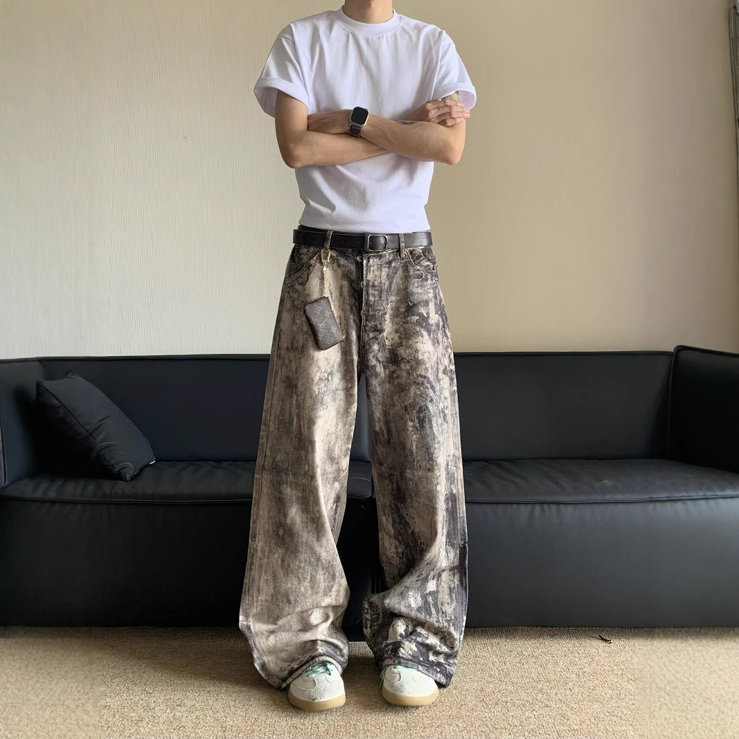 3D Digital Camouflage Printed Denim Trousers