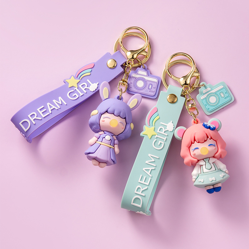 Cartoon Epoxy Jungle Girl Keychain