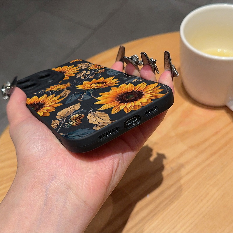 Vintage Sunflower Shockproof Frosted Phone Case - Image 4