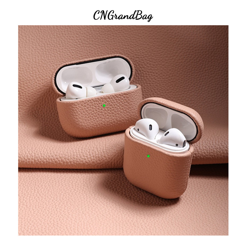 Portable Leather Litchi Pattern Earbuds Case - Image 3