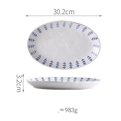 Vintage Blue Flower Ceramic Plates Set - Image 5