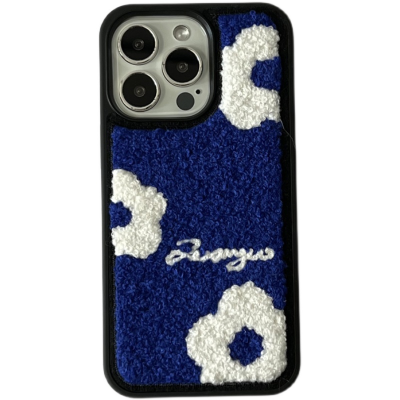 Klein Blue Flower Plush Phone Case - Image 5