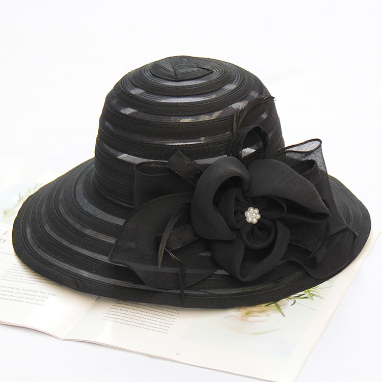 Summer Folding Lace Flower Sunshade Hat - Image 5