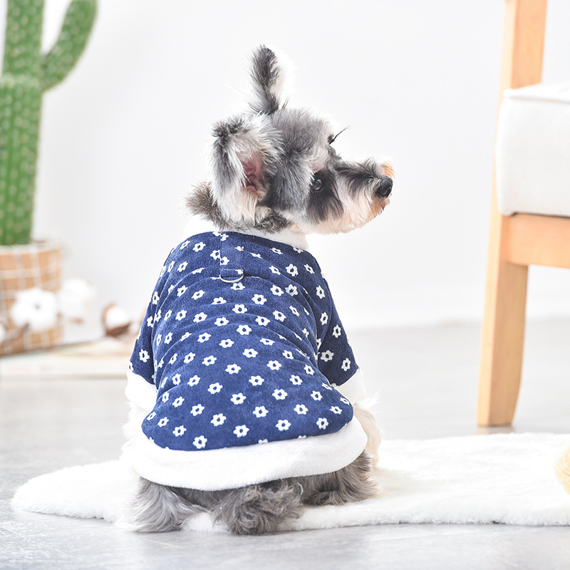 Flower Corduroy Cotton Padded Dog Jacket - Image 7