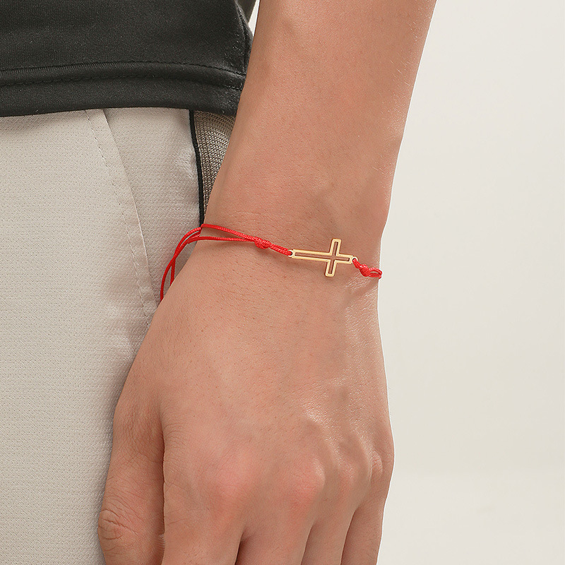 Adjustable Hollow Cross Bracelet For Men
