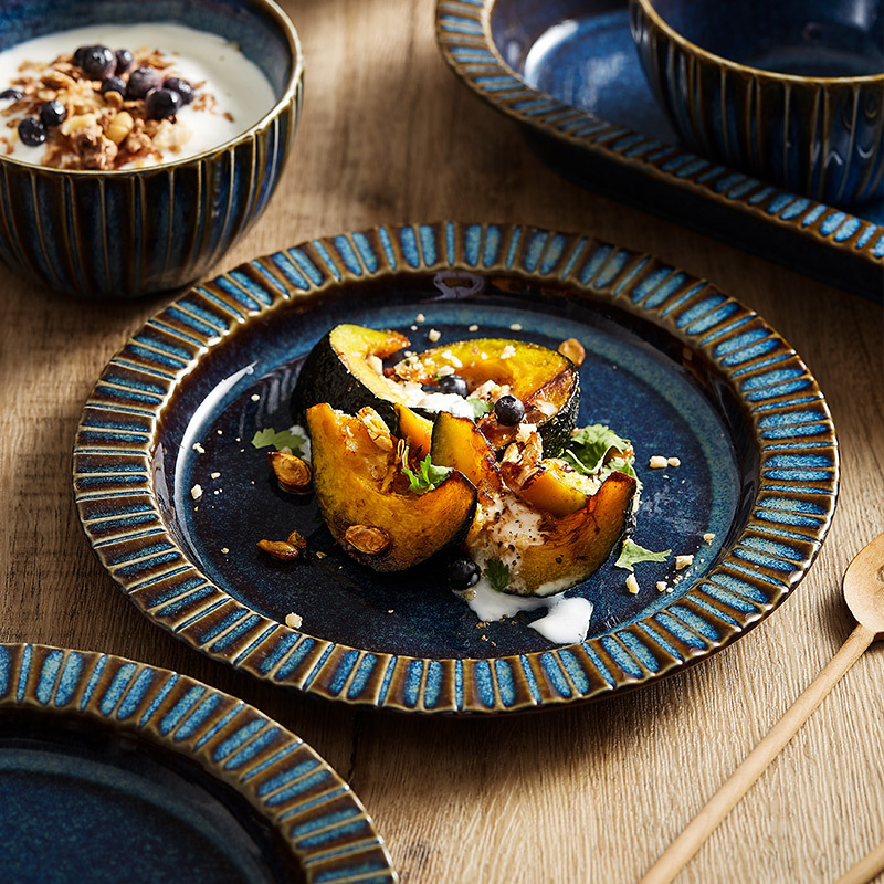 Ceramic Kiln Baked Starry Sky Rice Bowls And Plate