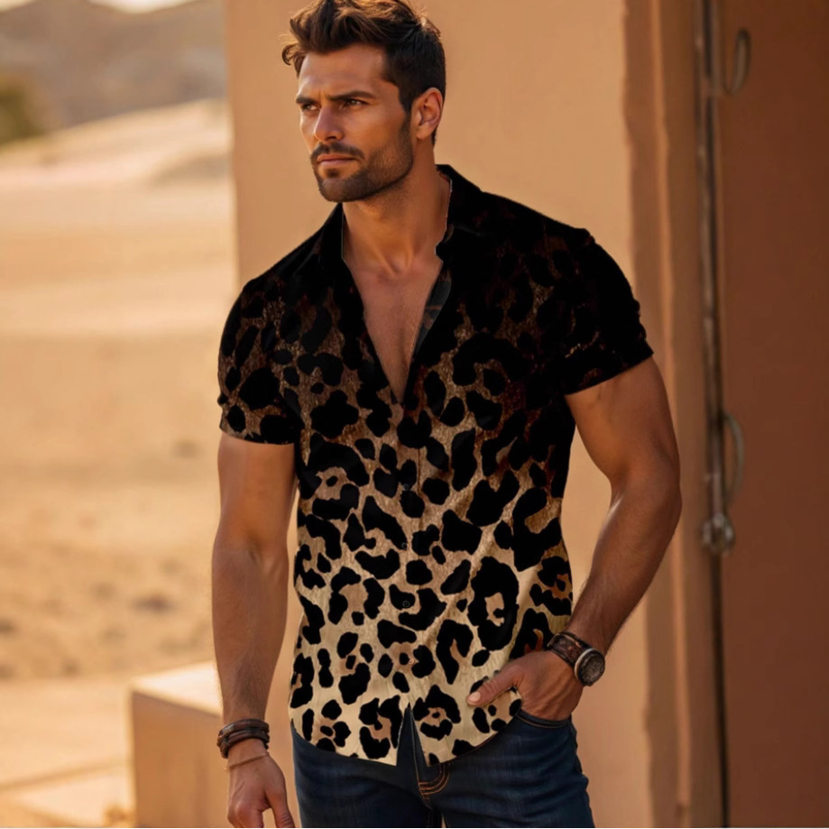 Elastic Leopard Print Shirt