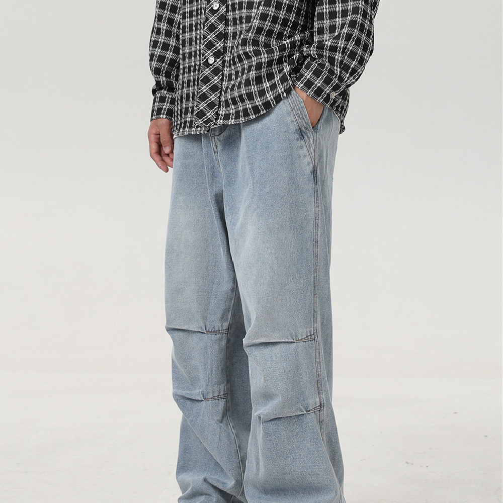 Fashion Retro Loose Denim Trousers
