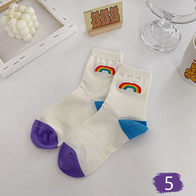 Rainbow Women Cute Mid-Calf Length Socks - Image 4