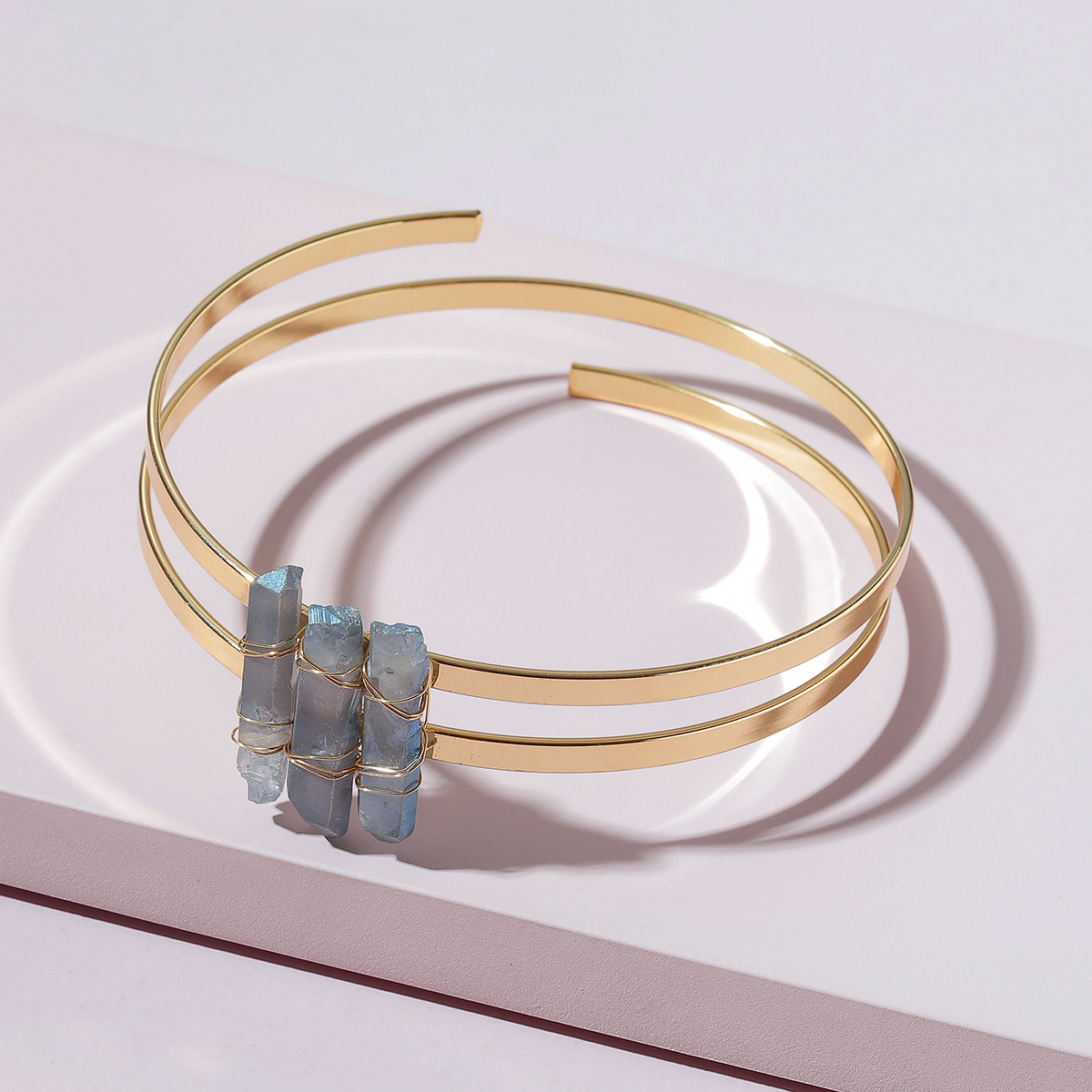 Crystal Tooth Arm Plating Big Bracelet