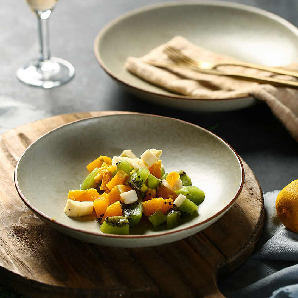 Household Simple Retro Ceramic Deep Plates