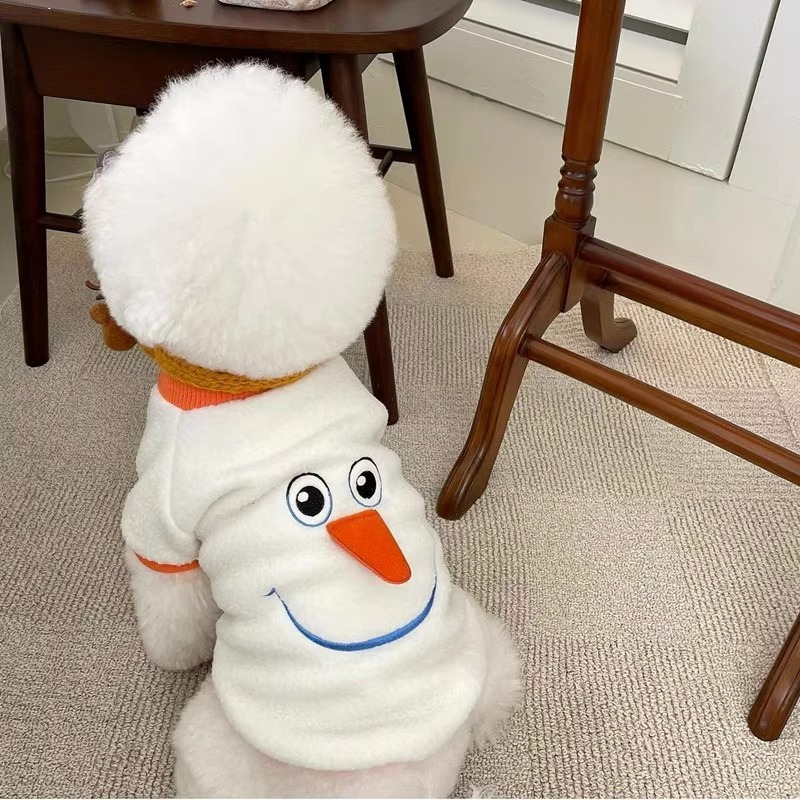 Funny Transformation Snowman Dog Hoodie - Image 2