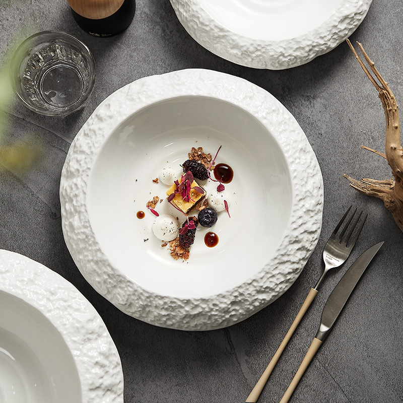 Household Ceramic Rock Pattern Deep Plates - Image 8