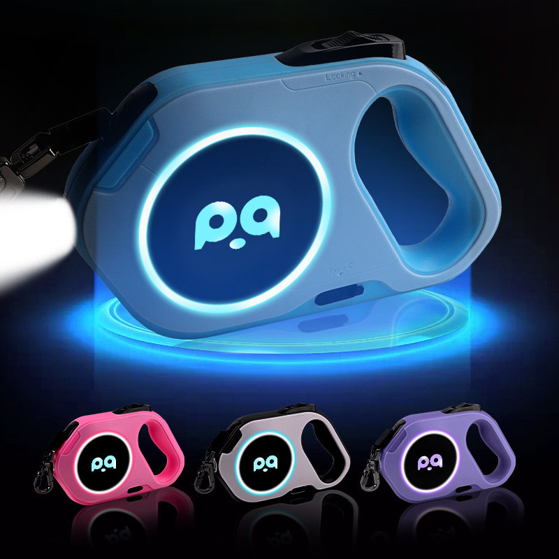 LED Dog Automatic Retractable Leash Outdoor