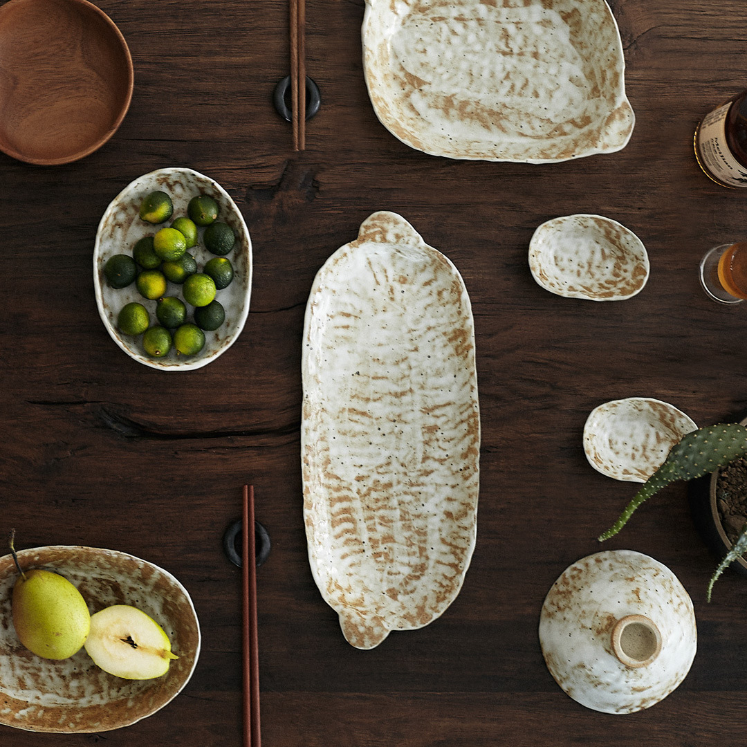 Irregular Handmade Stoneware Bowls And Plates