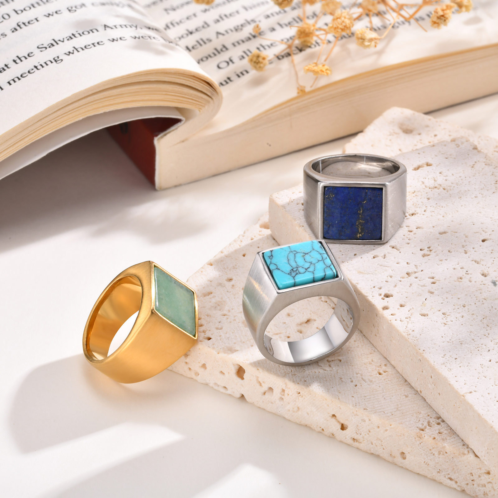 Stainless Steel Square Seal Ring For Men