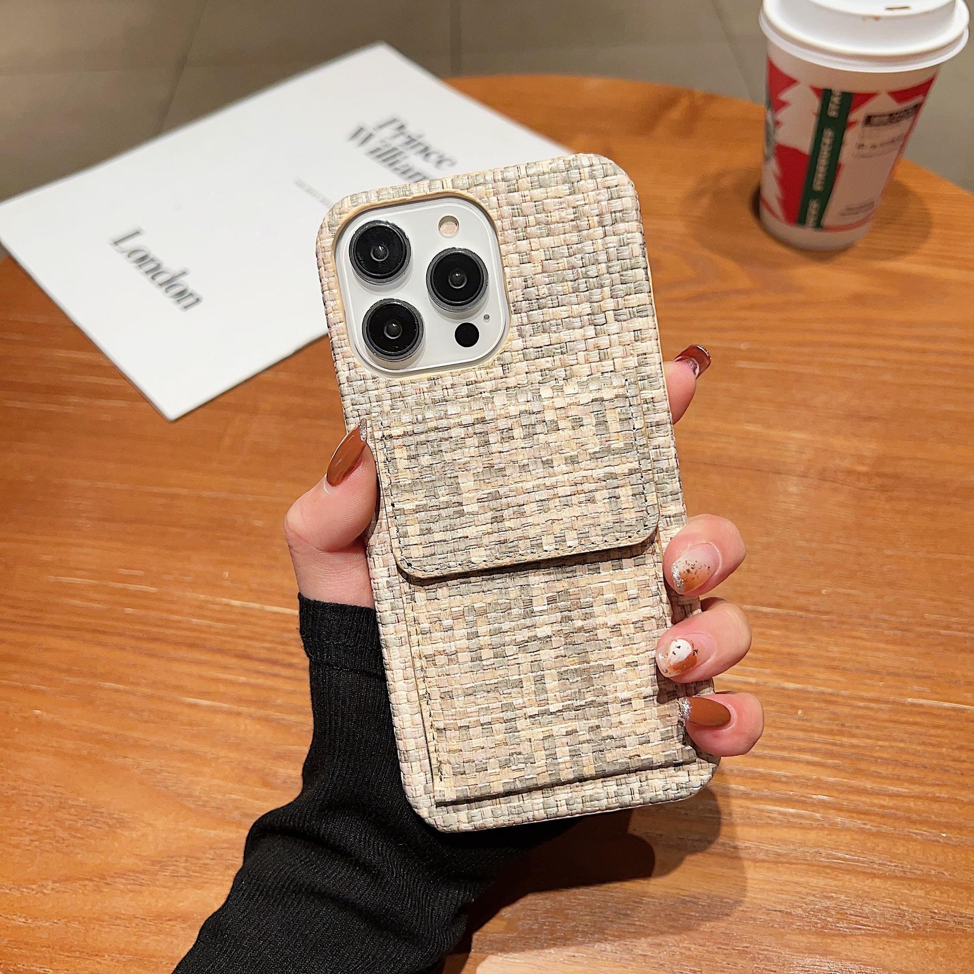 Woven Card Leather Phone Case - Image 6