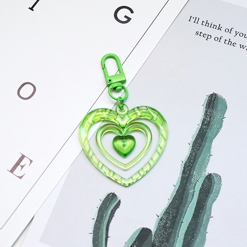 Cute Retro Love Acrylic Couple Keychain - Image 2