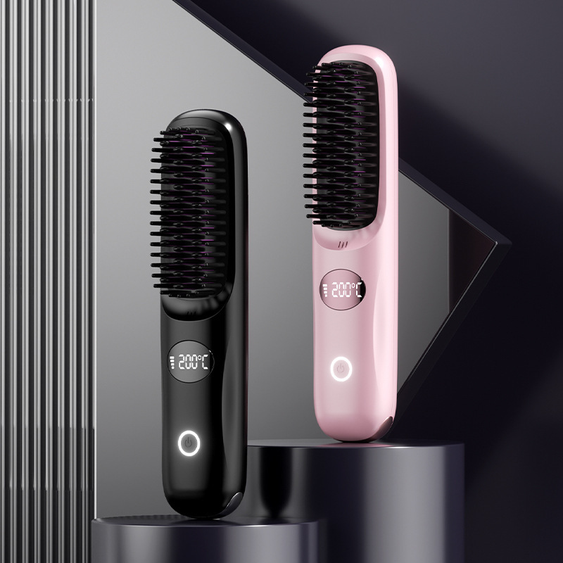 USB Ceramic LCD Heating Straight Comb