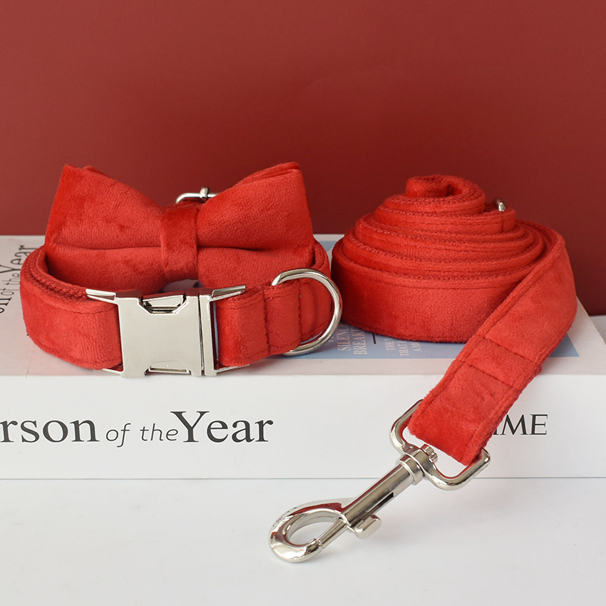 Red Velvet Double Layer Dog Collar - Image 3
