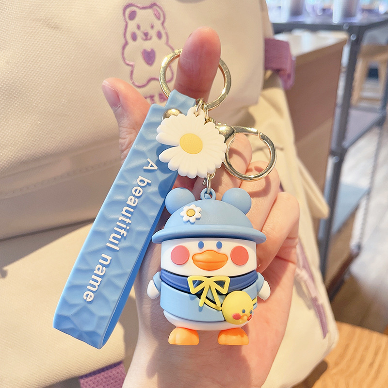 Cute Duck Backpack Dripping Glue Keychain - Image 6