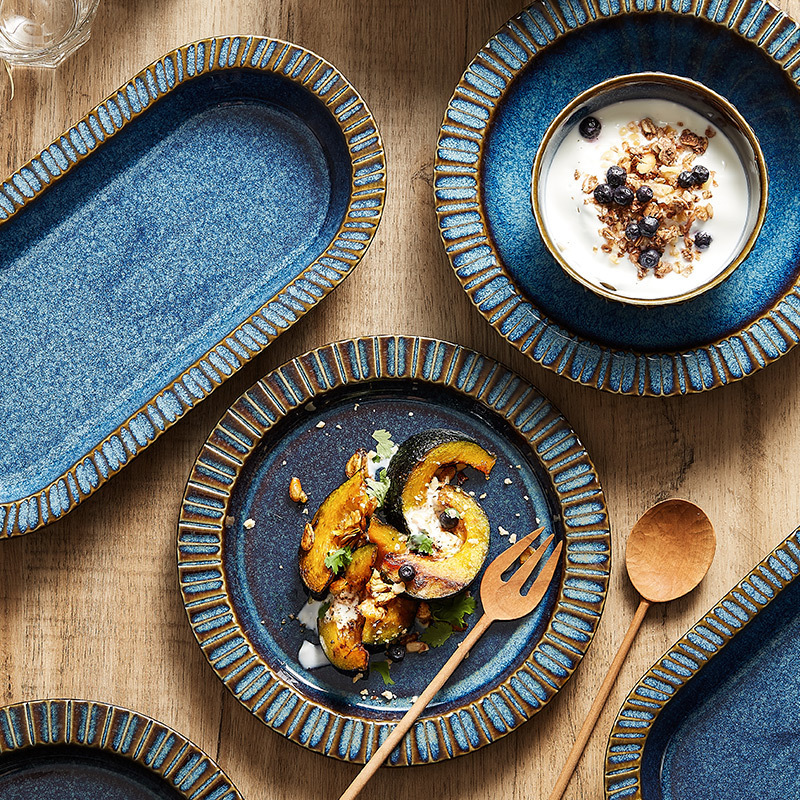 Ceramic Kiln Baked Starry Sky Rice Bowls And Plate - Image 9