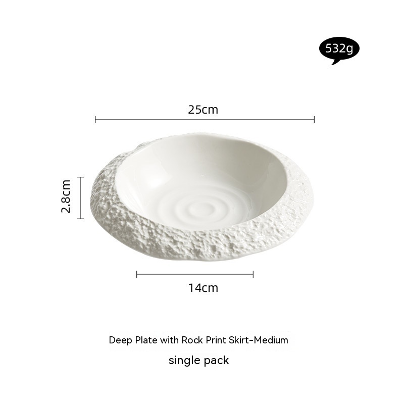 Household Ceramic Rock Pattern Deep Plates - Image 6