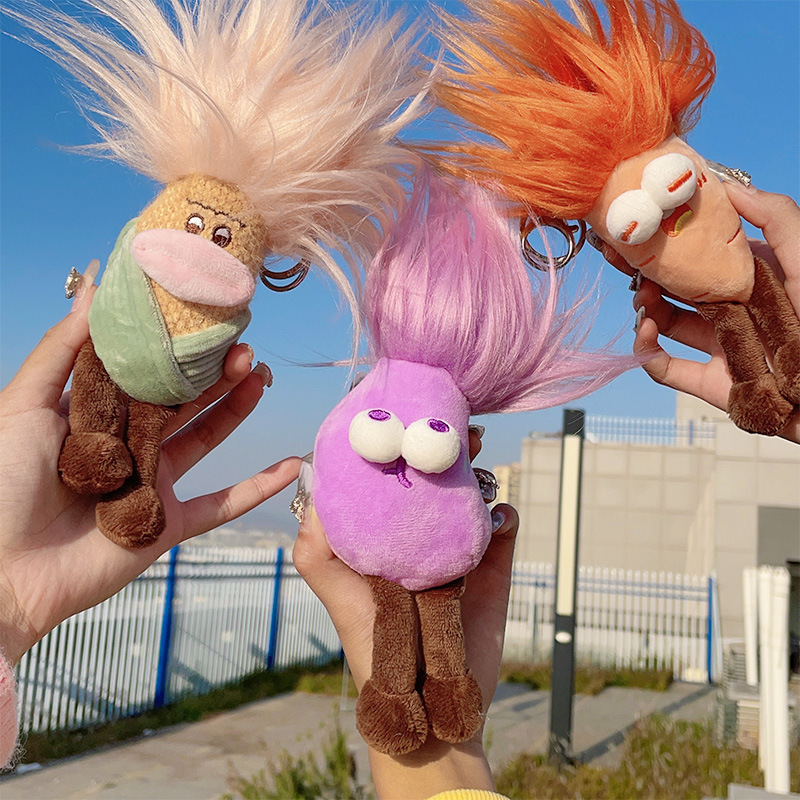 Creative Funny Fried Vegetable Doll Keychain