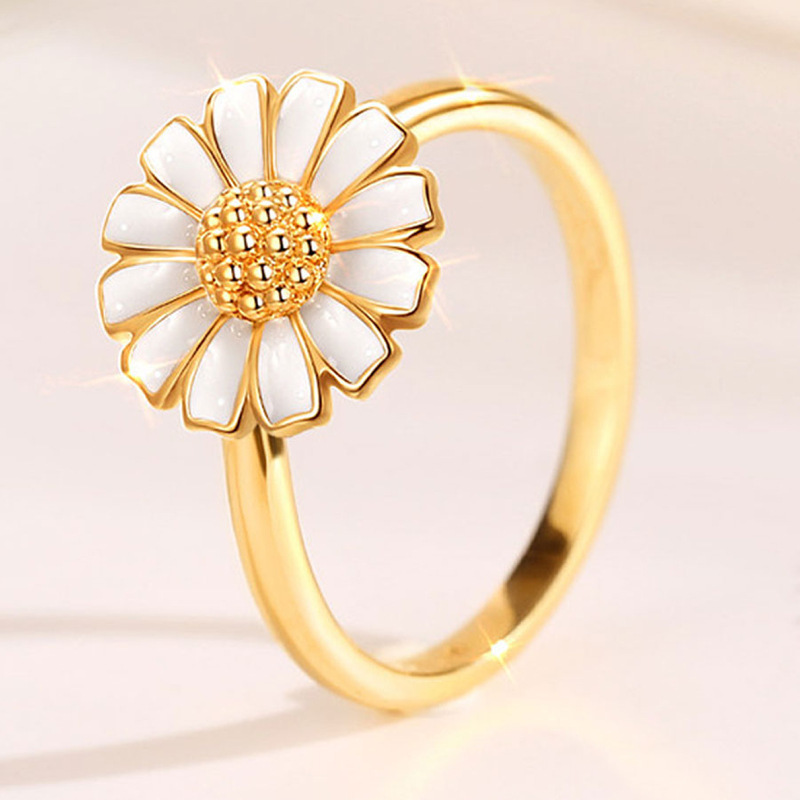 Retro Daisy Enamel Glaze Ring