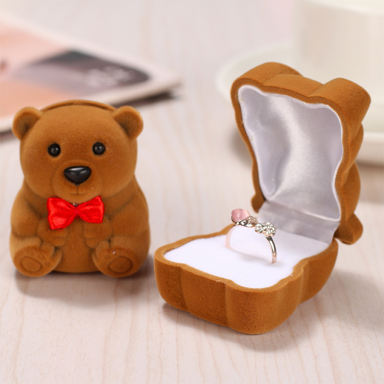 Flocking Box Bear Packaging Ring Box - Image 4