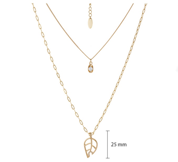 Simple Hollow Leaf Necklace - Image 5