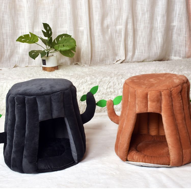 Plush Brown Cat Kennel House