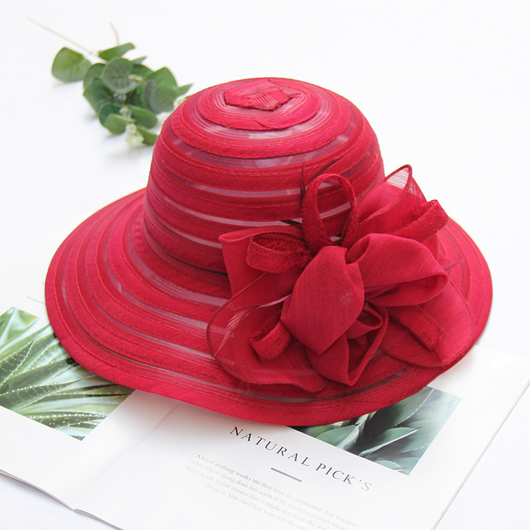 Summer Folding Lace Flower Sunshade Hat - Image 4