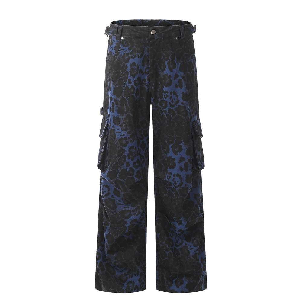 Casual Leopard Print Baggy Trousers For Men