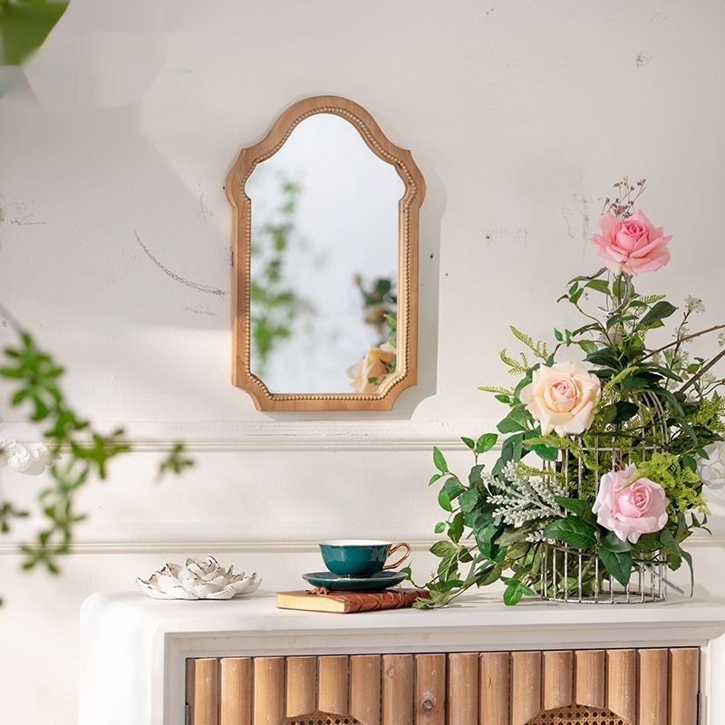 Vintage Solid Wood Wall Mounted Mirror
