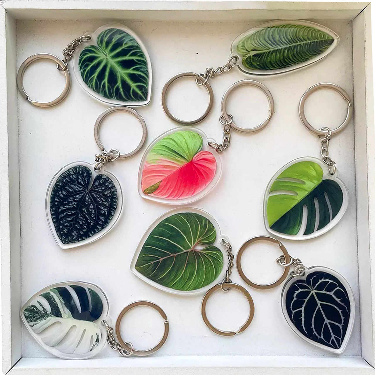 Creative Leaf Acrylic Flat Keychain