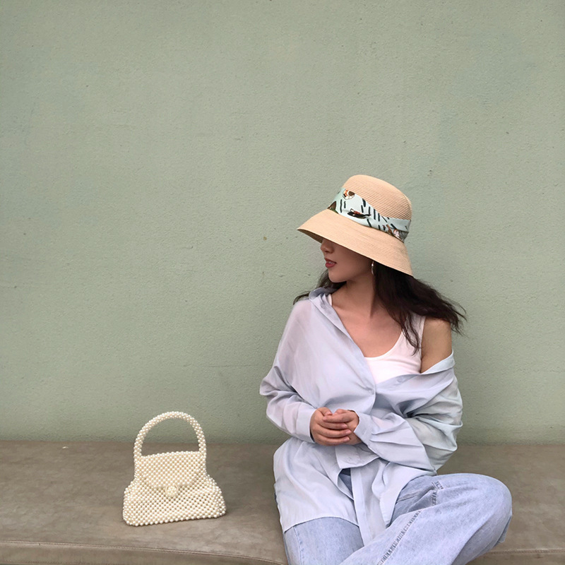French Vintage Hepburn Straw Fisherman Hat - Image 3