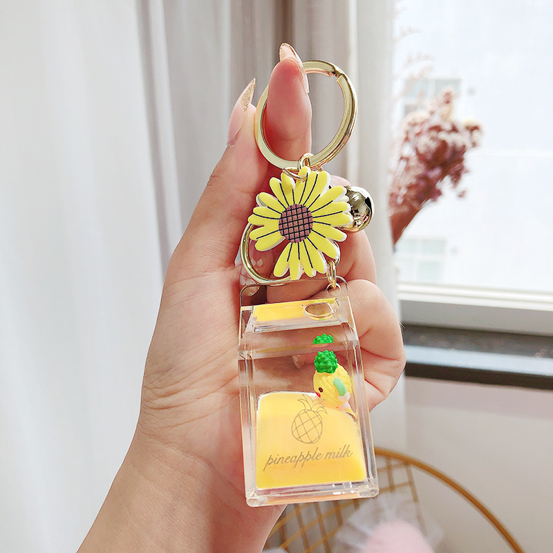 Cartoon Fruit Daisy Acrylic Bottle Keychain - Image 2