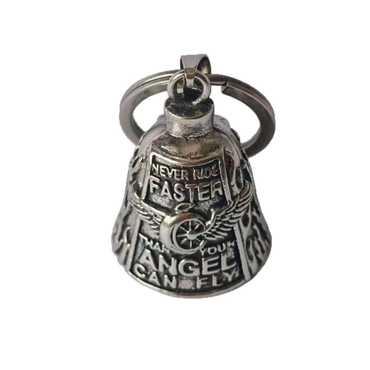 Angel Wings Locomotive Bell Necklace Keychain