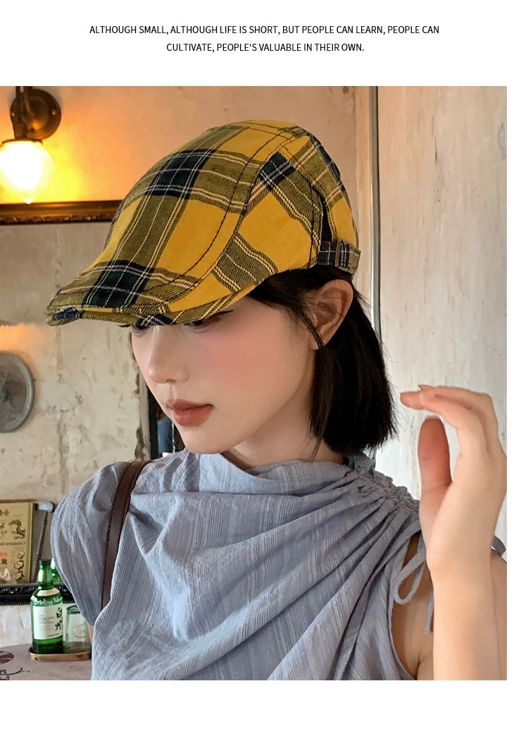 Dopamine Retro Plaid Women's Hats - Image 5