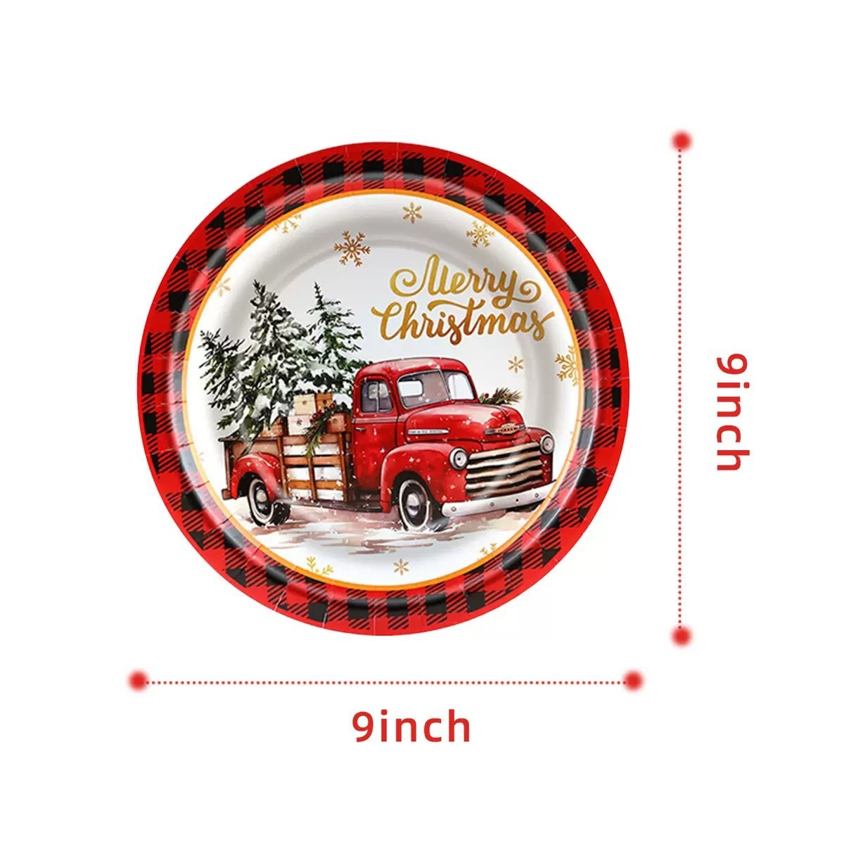 Christmas Disposable Paper Cups Tablecloth Set - Image 10