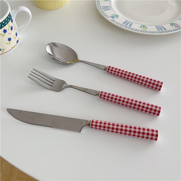 Stainless Steel Western Ceramic Cutlery Set