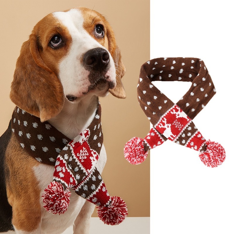 Christmas Pet Contrast Color Striped Scarf - Image 10
