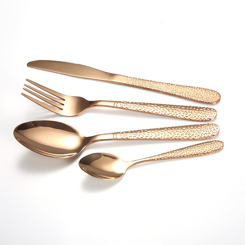 Stainless Steel Cutlery Titanium Plated Four-piece Set - Image 4