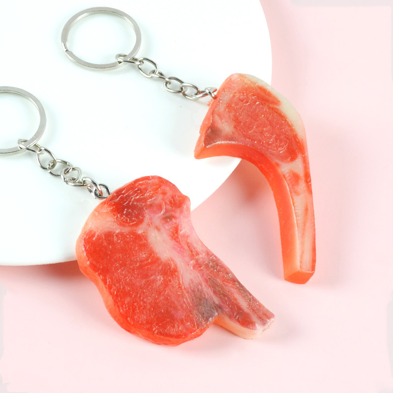 Creative Food Meat Ribs Keychain