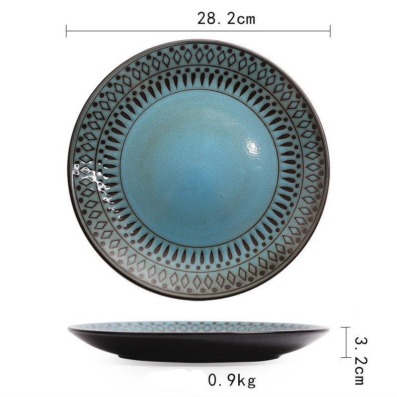 Ceramic Retro Household Bowls Plates Set - Image 5