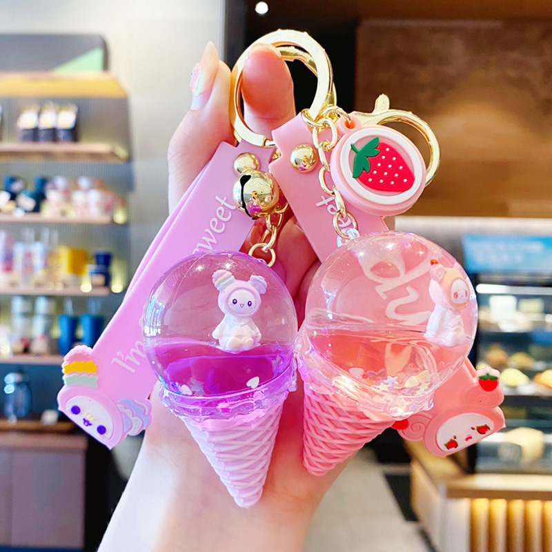 Bottle Floating Liquid Bottle Ice Cream Keychain